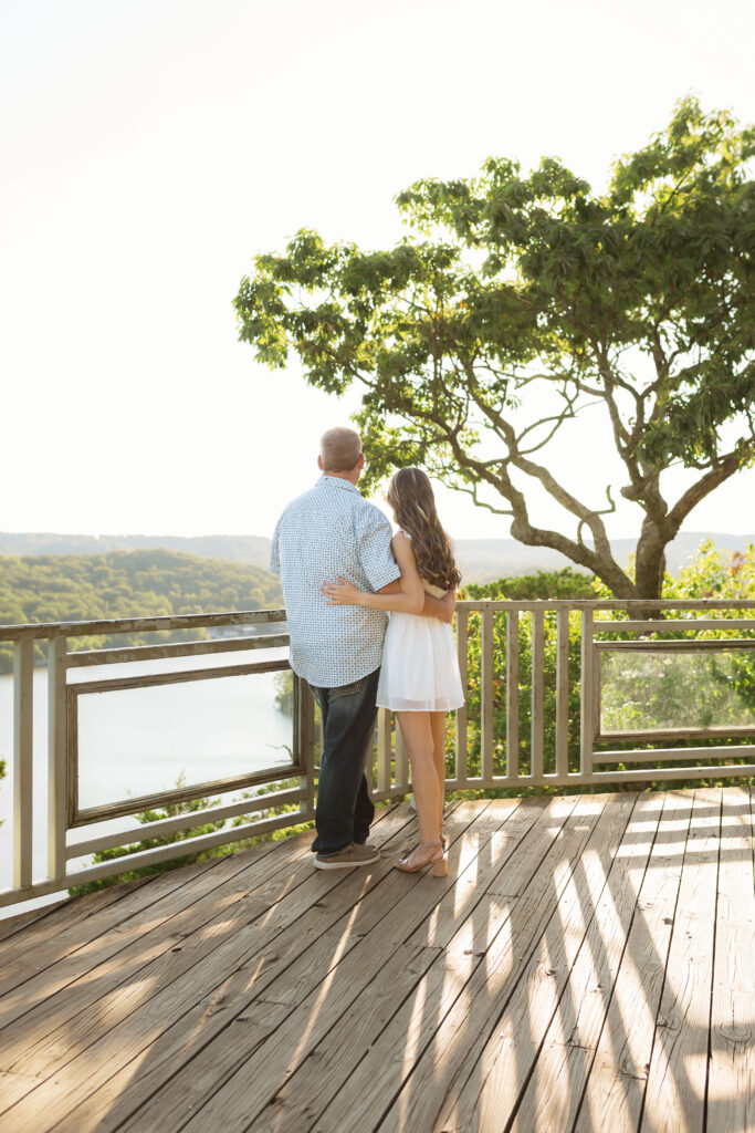 Engagement photo at Ozarks overlook, Ha Ha Tonka State Park