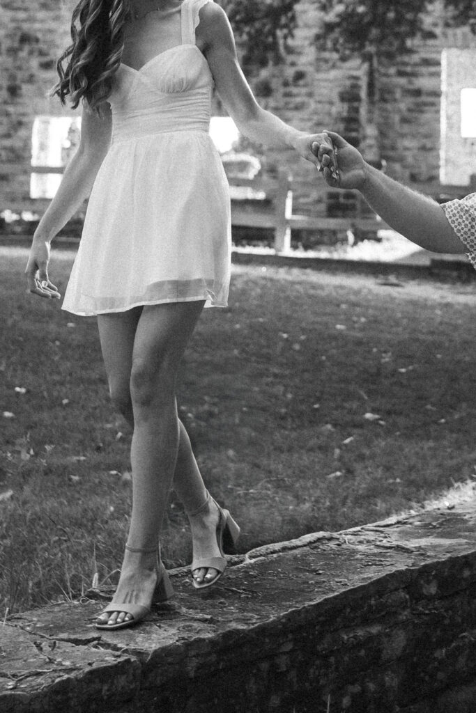 Engagement photo at Ozarks overlook, Ha Ha Tonka State Park