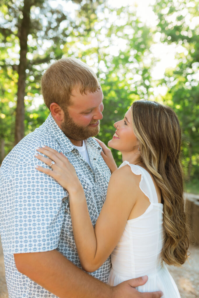 Engagement photo at Ozarks overlook, Ha Ha Tonka State Park