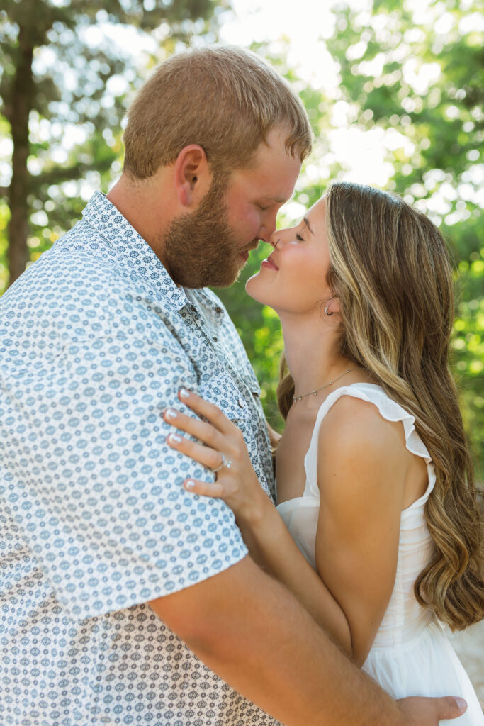 Engagement photo at Ozarks overlook, Ha Ha Tonka State Park