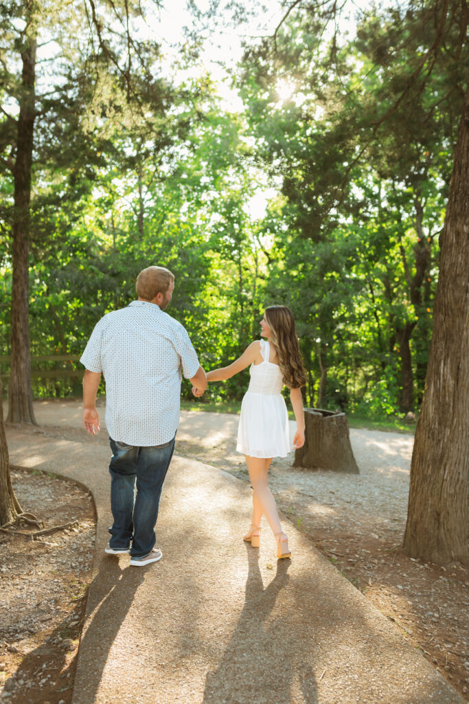 Engagement photo at Ozarks overlook, Ha Ha Tonka State Park