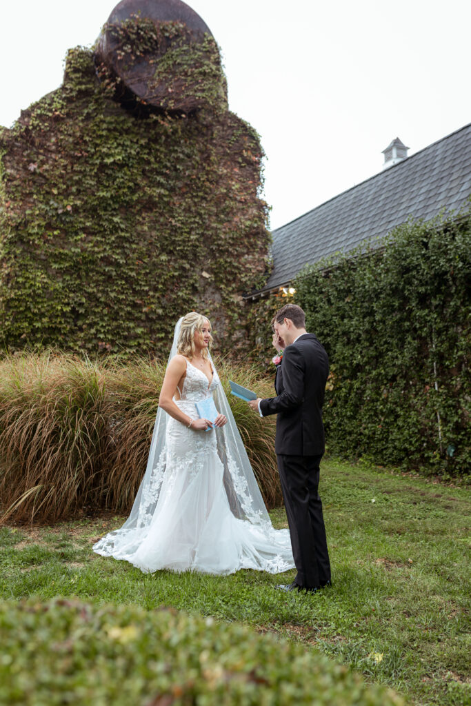 Elegant wedding details and couples portraits at Haseltine Estate, featuring soft pink tones and timeless romance