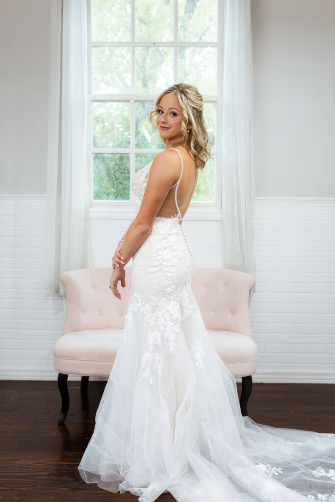 Elegant wedding details and couples portraits at Haseltine Estate, featuring soft pink tones and timeless romance