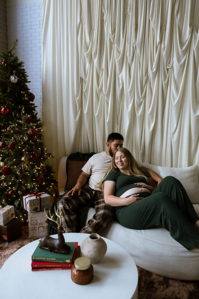 Cozy studio Christmas photo session with family at Urban Studios in Springfield Missouri