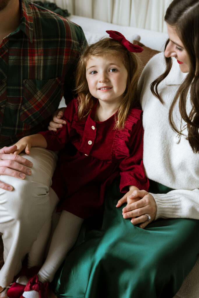 Cozy studio Christmas photo session with family at Urban Studios in Springfield Missouri