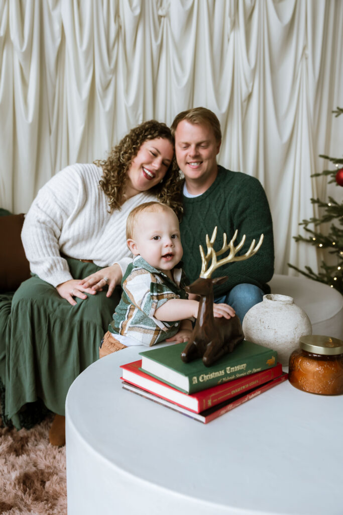 Cozy studio Christmas photo session with family at Urban Studios in Springfield Missouri