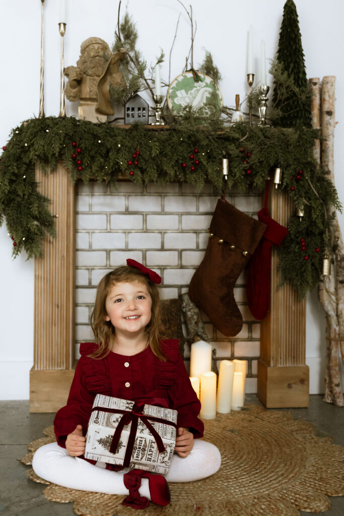 Cozy studio Christmas photo session with family at Urban Studios in Springfield Missouri