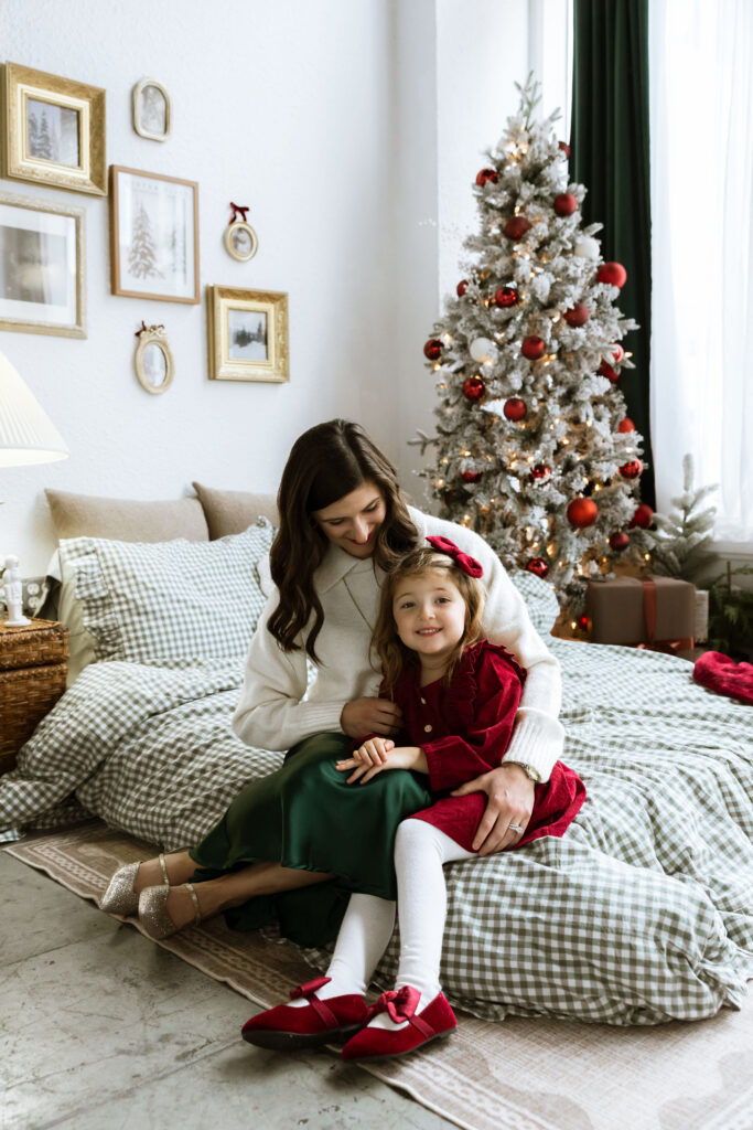 Cozy studio Christmas photo session with family at Urban Studios in Springfield Missouri