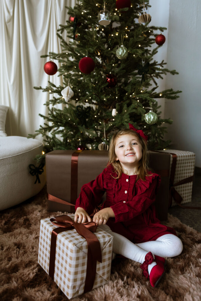Cozy studio Christmas photo session with family at Urban Studios in Springfield Missouri