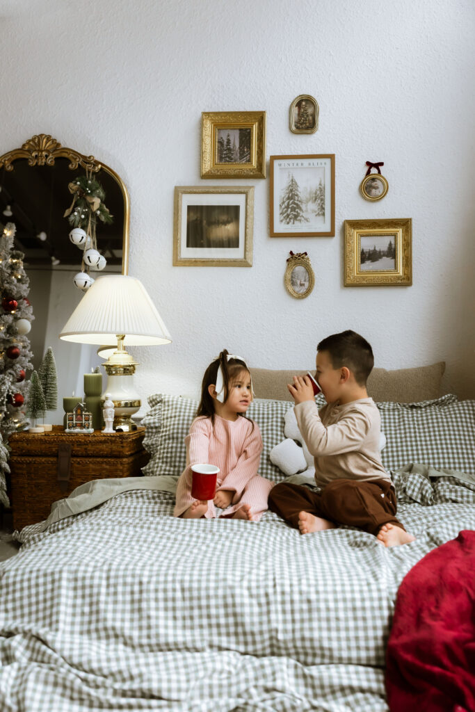 Cozy studio Christmas photo session with family at Urban Studios in Springfield Missouri