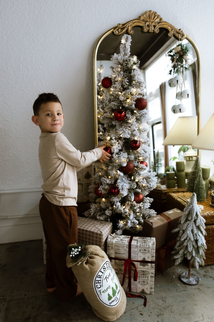 Cozy studio Christmas photo session with family at Urban Studios in Springfield Missouri