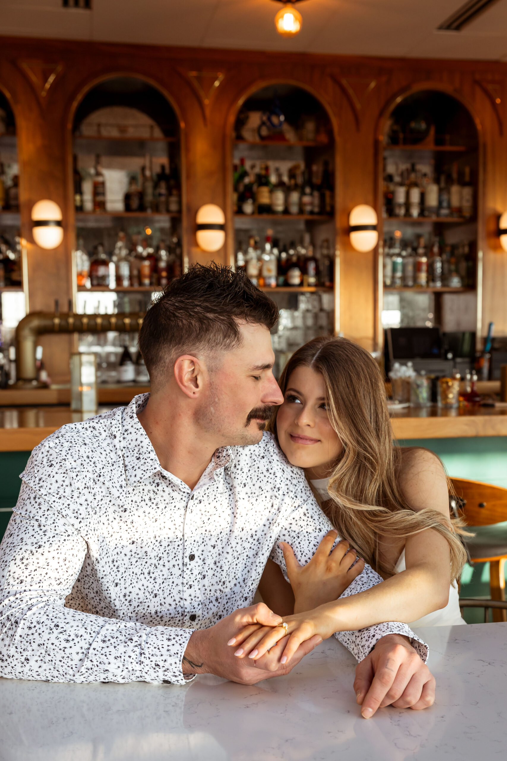 Romantic engagement photos captured by a Marshfield Missouri wedding photographer