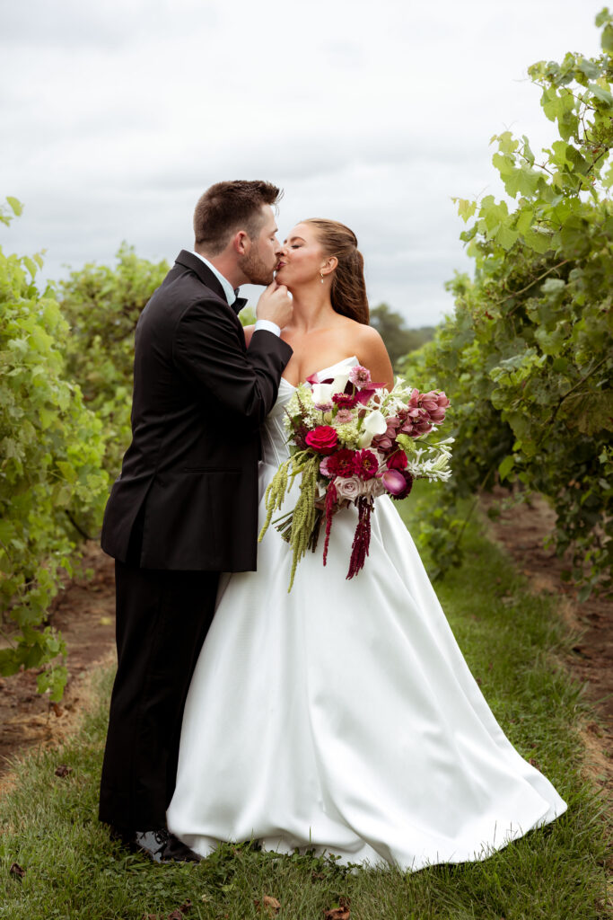 Rows of grapevines at The Callaway Jewel wedding venue in Fulton, Missouri