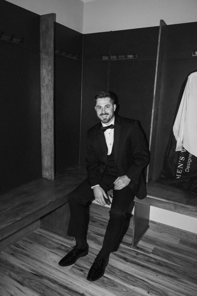 Groom getting ready before his wedding at The Callaway Jewel in Fulton, Missouri